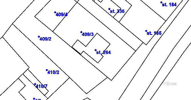 Parcela st. 264 v KÚ Laškov, Katastrální mapa