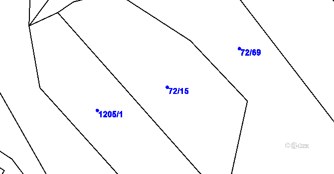 Parcela st. 72/15 v KÚ Laškov, Katastrální mapa