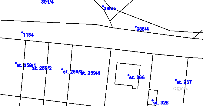 Parcela st. 219/1 v KÚ Laškov, Katastrální mapa