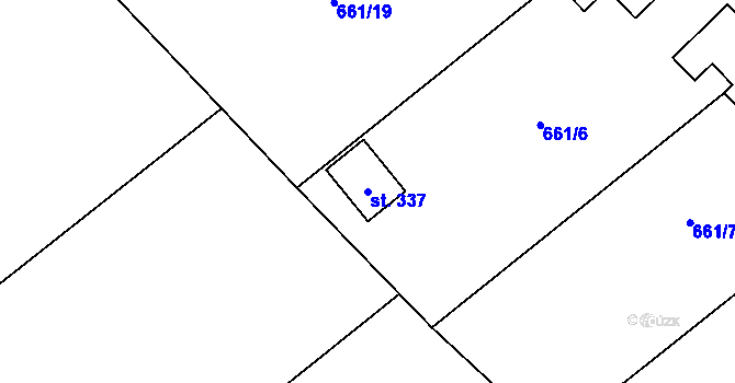 Parcela st. 337 v KÚ Laškov, Katastrální mapa
