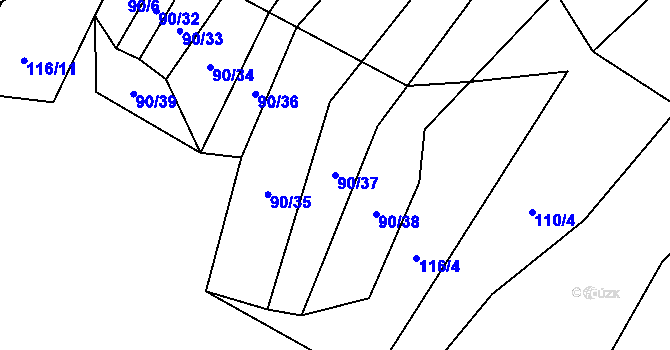 Parcela st. 90/37 v KÚ Laškov, Katastrální mapa