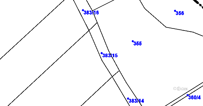 Parcela st. 383/15 v KÚ Laškov, Katastrální mapa