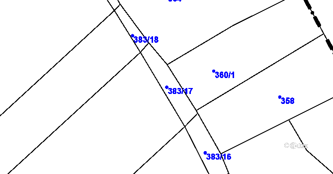 Parcela st. 383/17 v KÚ Laškov, Katastrální mapa