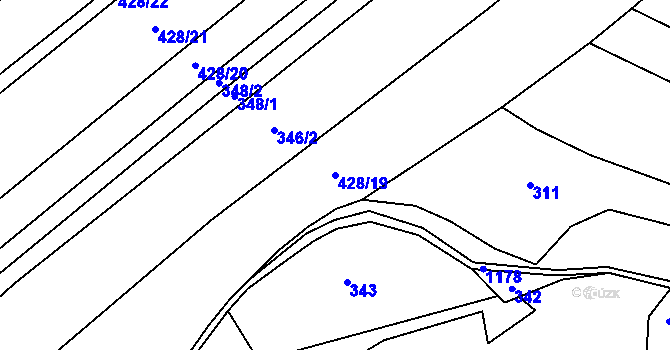 Parcela st. 428/19 v KÚ Laškov, Katastrální mapa