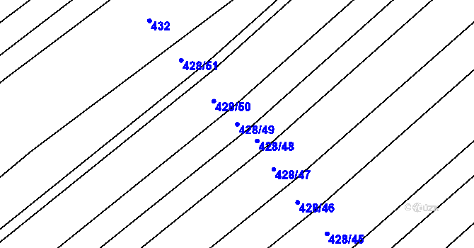 Parcela st. 428/49 v KÚ Laškov, Katastrální mapa