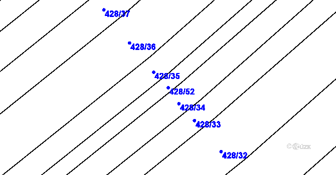Parcela st. 428/52 v KÚ Laškov, Katastrální mapa