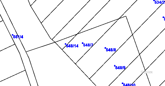 Parcela st. 548/7 v KÚ Laškov, Katastrální mapa