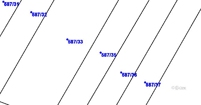 Parcela st. 587/35 v KÚ Laškov, Katastrální mapa