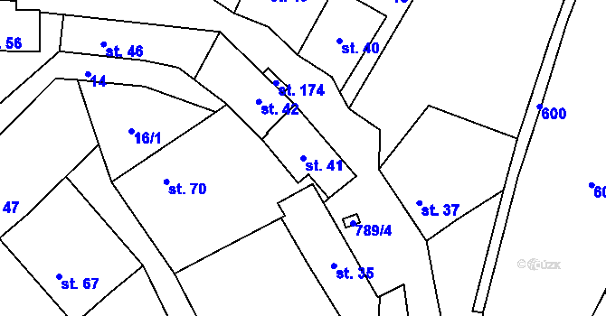 Parcela st. 41 v KÚ Lašovice, Katastrální mapa