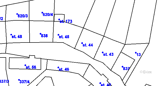Parcela st. 44 v KÚ Lašovice, Katastrální mapa