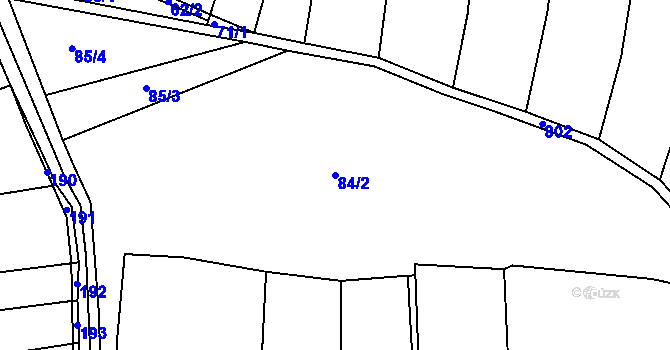 Parcela st. 84/2 v KÚ Lašovice, Katastrální mapa