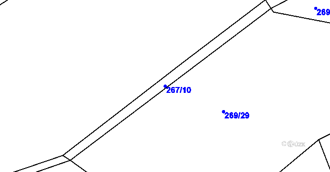 Parcela st. 267/10 v KÚ Lašovice, Katastrální mapa