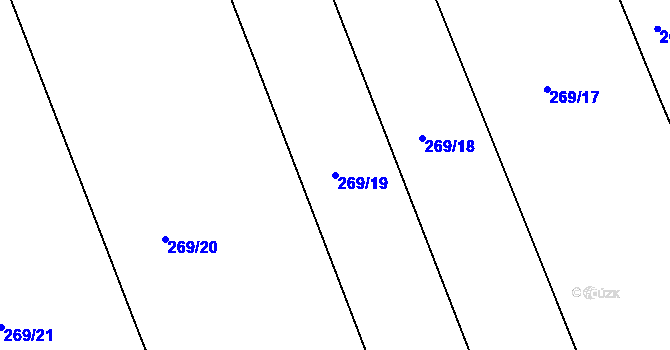 Parcela st. 269/19 v KÚ Lašovice, Katastrální mapa