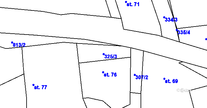Parcela st. 325/3 v KÚ Lašovice, Katastrální mapa