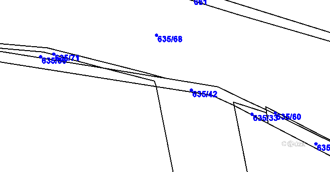 Parcela st. 635/31 v KÚ Lašovice, Katastrální mapa