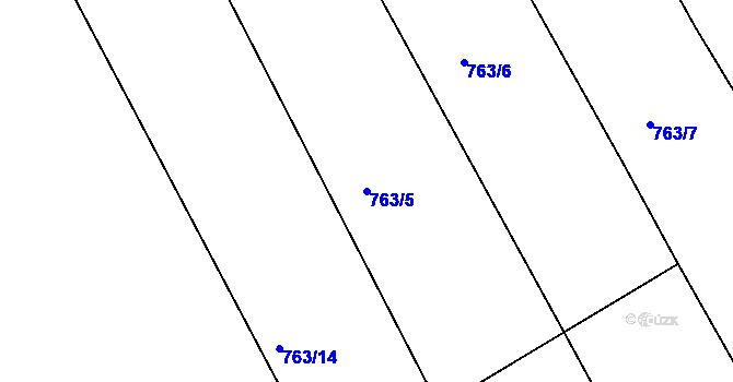 Parcela st. 763/5 v KÚ Lašovice, Katastrální mapa