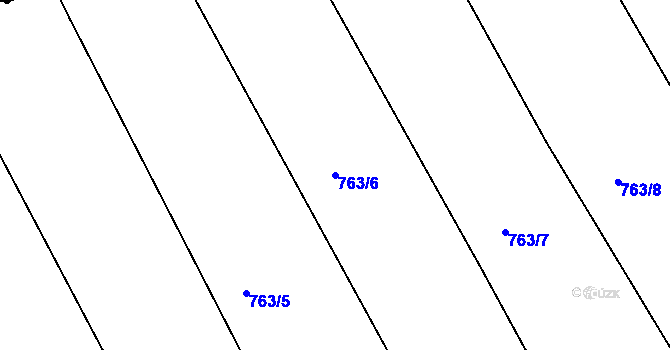 Parcela st. 763/6 v KÚ Lašovice, Katastrální mapa