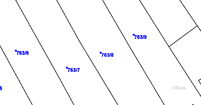 Parcela st. 763/8 v KÚ Lašovice, Katastrální mapa