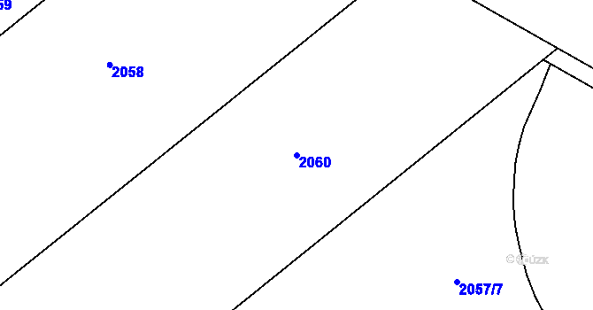 Parcela st. 2060 v KÚ Lavičky, Katastrální mapa