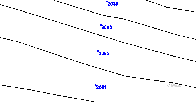 Parcela st. 2082 v KÚ Lavičky, Katastrální mapa