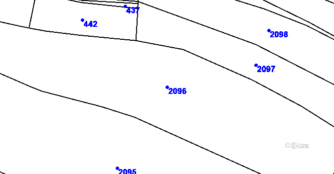 Parcela st. 2096 v KÚ Lavičky, Katastrální mapa