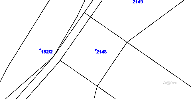 Parcela st. 2148 v KÚ Lavičky, Katastrální mapa