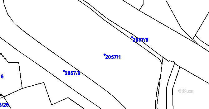 Parcela st. 2057/1 v KÚ Lavičky, Katastrální mapa