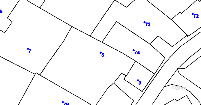 Parcela st. 5 v KÚ Lavičky, Katastrální mapa