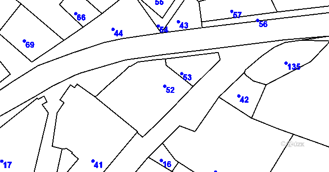 Parcela st. 52 v KÚ Lavičky, Katastrální mapa