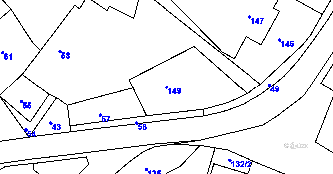 Parcela st. 149 v KÚ Lavičky, Katastrální mapa