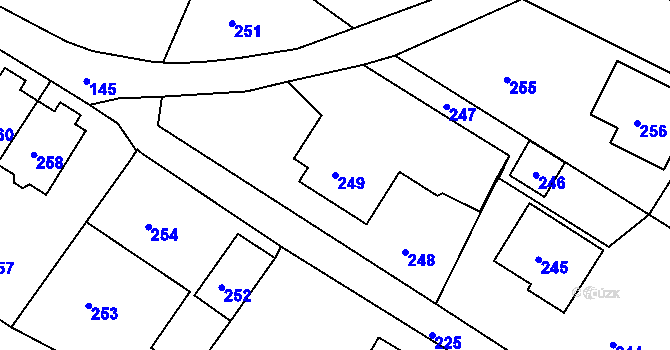 Parcela st. 249 v KÚ Lavičky, Katastrální mapa