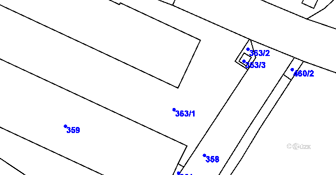 Parcela st. 363 v KÚ Lavičky, Katastrální mapa