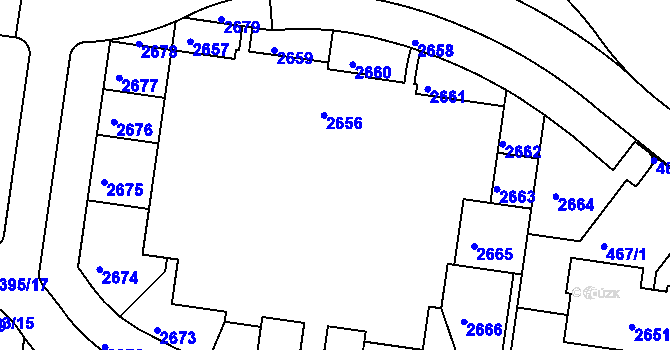 Parcela st. 466/5 v KÚ Lavičky, Katastrální mapa