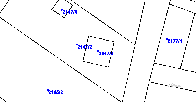 Parcela st. 2147/3 v KÚ Lavičky, Katastrální mapa