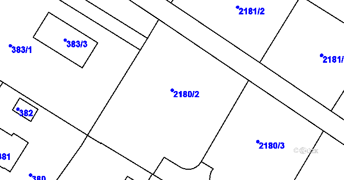 Parcela st. 2180/2 v KÚ Lavičky, Katastrální mapa
