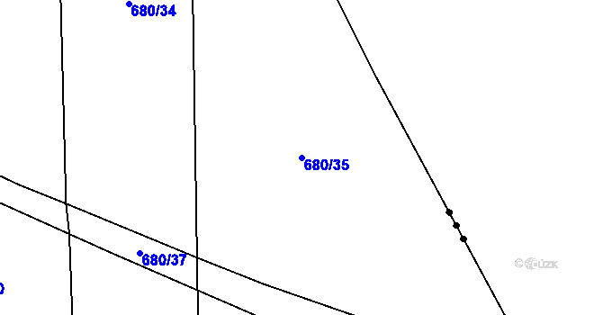 Parcela st. 680/35 v KÚ Láz, Katastrální mapa