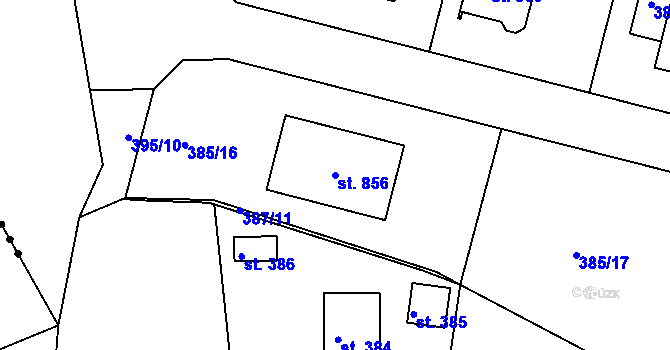 Parcela st. 856 v KÚ Láz, Katastrální mapa