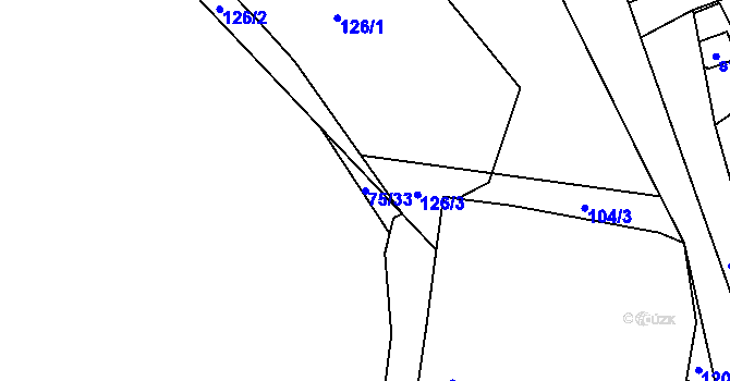 Parcela st. 75/33 v KÚ Brtev, Katastrální mapa