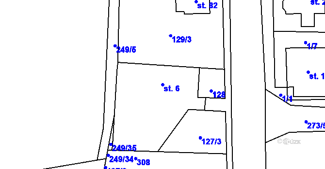 Parcela st. 6 v KÚ Dolní Nová Ves, Katastrální mapa