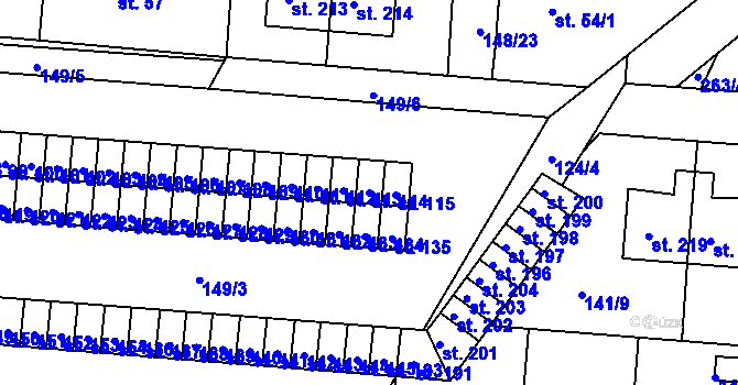Parcela st. 114 v KÚ Dolní Nová Ves, Katastrální mapa