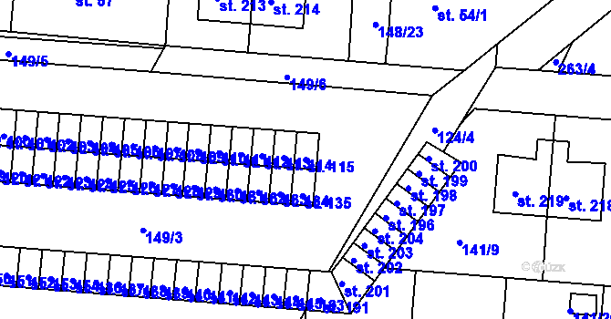 Parcela st. 115 v KÚ Dolní Nová Ves, Katastrální mapa