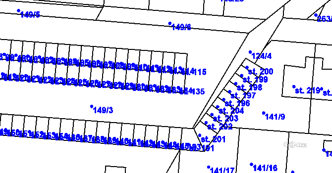 Parcela st. 134 v KÚ Dolní Nová Ves, Katastrální mapa