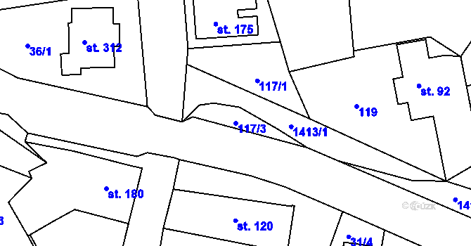 Parcela st. 117/3 v KÚ Horní Nová Ves, Katastrální mapa