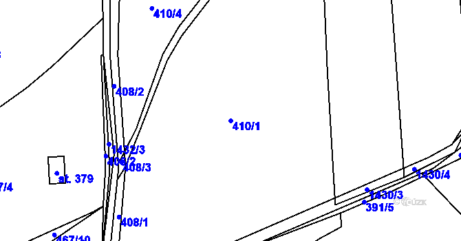 Parcela st. 410/1 v KÚ Horní Nová Ves, Katastrální mapa