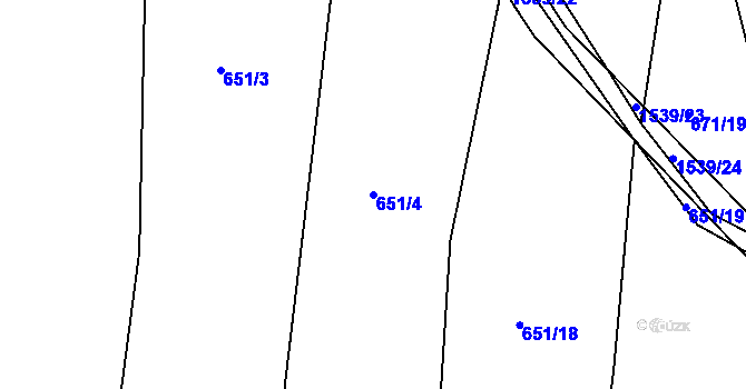 Parcela st. 651/4 v KÚ Horní Nová Ves, Katastrální mapa