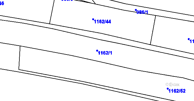 Parcela st. 1162/1 v KÚ Horní Nová Ves, Katastrální mapa