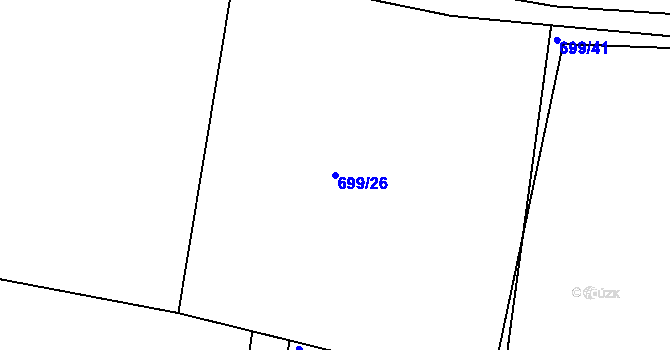 Parcela st. 699/26 v KÚ Horní Nová Ves, Katastrální mapa