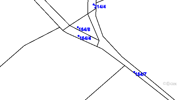 Parcela st. 164/9 v KÚ Hřídelec, Katastrální mapa