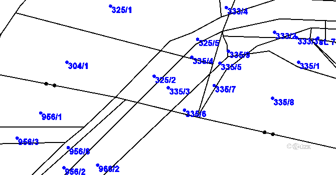Parcela st. 335/3 v KÚ Lány u Lázní Bělohradu, Katastrální mapa
