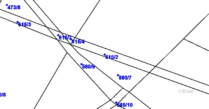 Parcela st. 615/2 v KÚ Lány u Lázní Bělohradu, Katastrální mapa